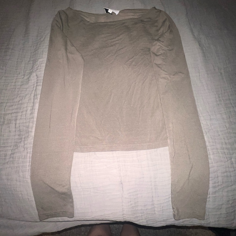 Reformation light olive green Long Sleeve Top